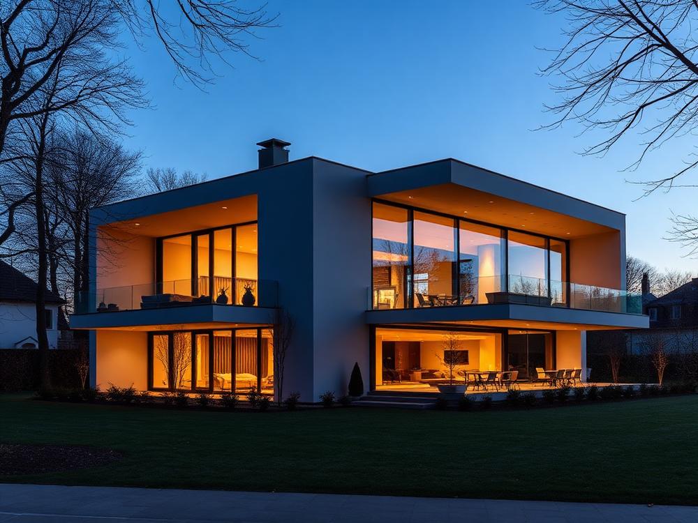 Moderne Architektenvilla mit Garten